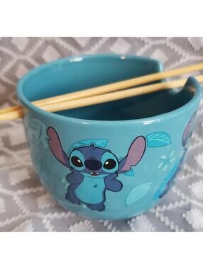 Stitch Ramen Mug With spoon And Chopsticks